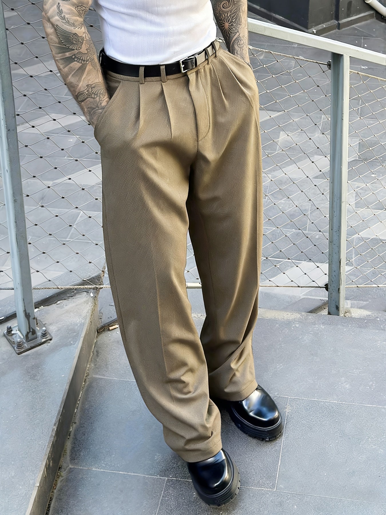 Legacy Anzugshose (Khaki - Schwarz)